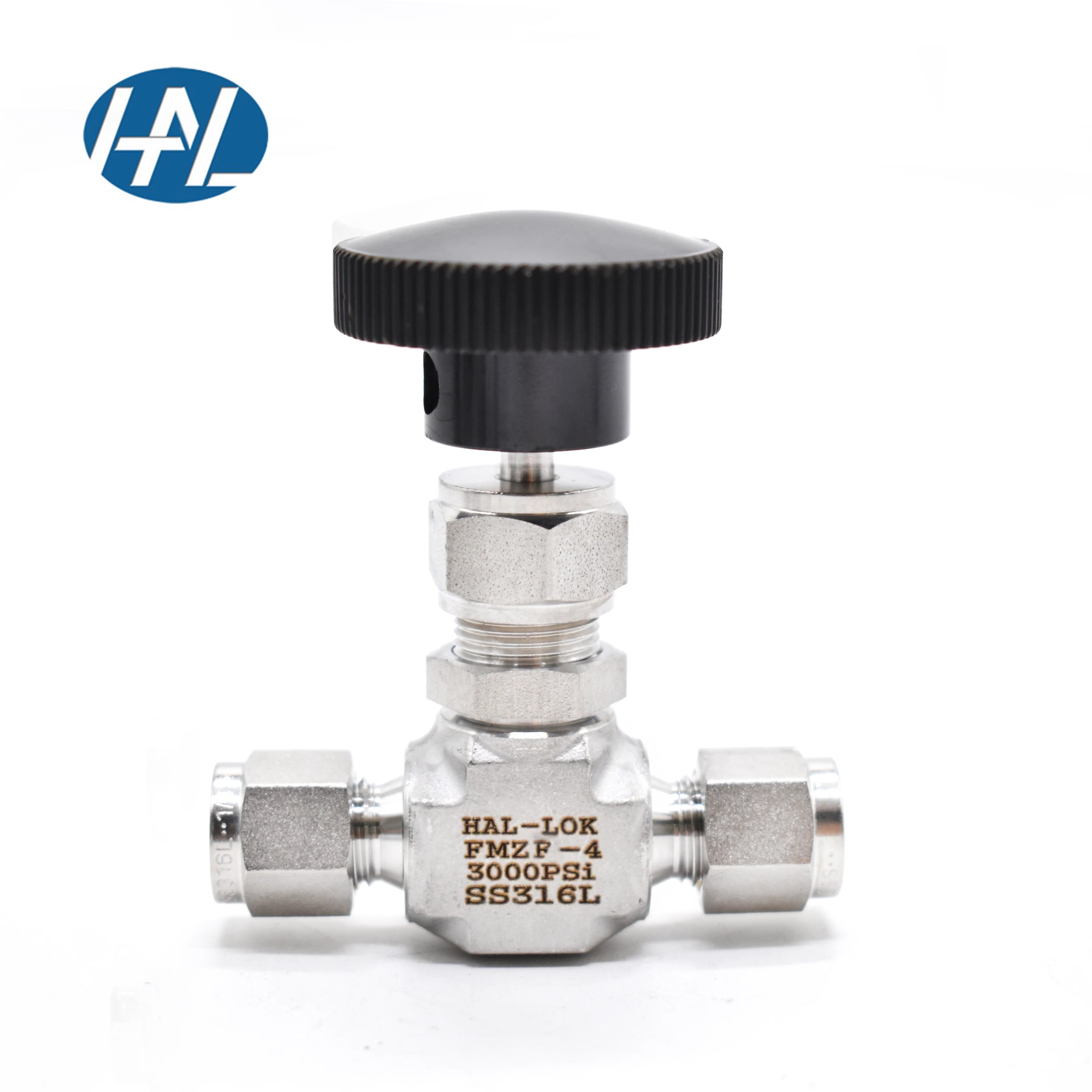 Type 316 Stainless Steel Manual Metering Valves High-Pressure Double Ferrules Needle Valve for Gas 1/4 In. Port 392