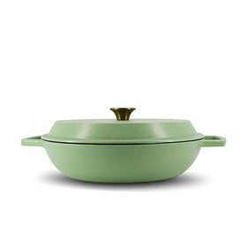 Large Enamel Colored Cast Iron Casserole Dutch Oven Paella Pan Lid Eco-Friendly Oven Safe 30cm All Stoves