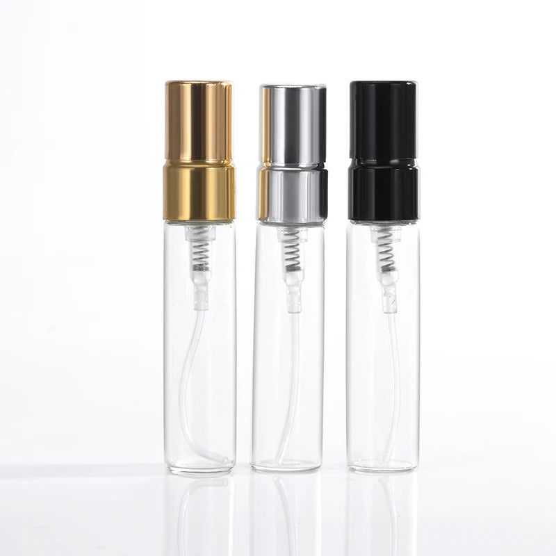 Fancy Luxury Wholesale Round 2ml 3ml 5ml 10ml Mini Empty Clear Spray Bottle Glass Perfume Sample Atomizer Tester Oil Packaging