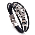 Hot Sale Fashionable Alloy Anchor Rope Bracelet for Men and Women Elegant Leather Bangles