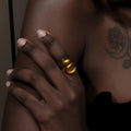 Fashion Jewelry Three Layer Snake Ring 18k Gold Plated Jewelry Statement Stainless Steel Ring
