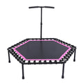 2024 Wholesale Indoor 48" 50'' Cheap Hexagon Fitness Trampoline CE EN71 Adjustable Hand Mini Jumping Bungee Home Trampolines