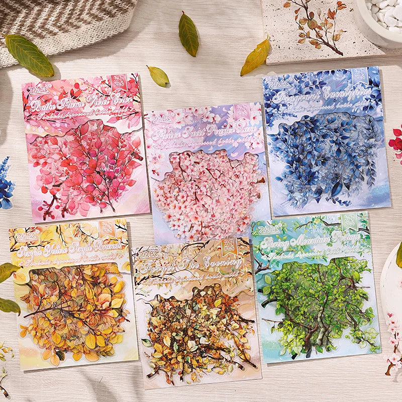 Tsubaki Yumuno Creative Handbook Sticker Pack 20 Sheets Per Pack Vintage Printed Paper Scrapbook Stickers