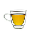 Custom Made Coffee Glass Cup Heat Resistant Double Wall Glass Drinking Mug with Handle