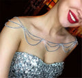 Tassel Chain Bling Diamond Rhinestone Sexy Beach Bikinis Single Row Diamond Body Chain Shawl