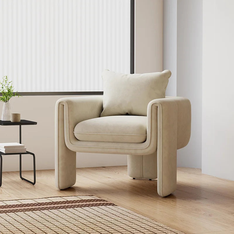 Modern Single Small Sofa Chair for Home Living Room Balcony or Wedding Designer Fabric for Homestay Model Room