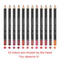 12 Color Matte Lipliner Waterproof Non-tipping Color Makeup Matte Velvet Lipstick Pencil