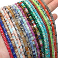 2*4mm Stone Spacer Beads Natural Stone  Spacer Rondelle Beads Charm DIY Woman Bracelet Necklace Accessories