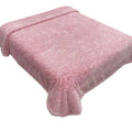 Luxurious Flower Printing 3d Emboss Raschel Blanket Double Warm