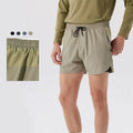 Men's Woven Double-layer Sports Quick-drying Anti-glare Lining Breathable 2-in-1 Fitness Training Blank Shorts