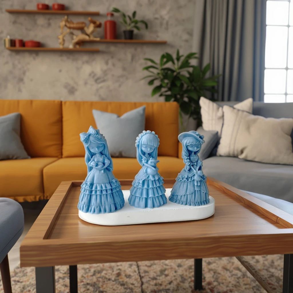 Cartoon Doll Gypsum Form Carving Art Aromatherapy Plaster Resin Mold Ornaments Desktop Decorations Gift Diy Candle Silicone Mold