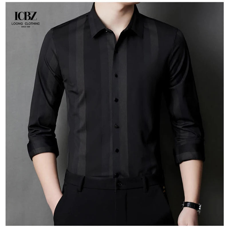 Fashionable Luxury Men's Shirt  Custom Vintage Printing Plain  Plus Size Men's Shirts Long Sleeve Shirt Men's Pro Club Shirts