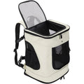 Durable Eco-Friendly Leather Wood Zipper Pet Carrier Backpack Print Metal Reinforcement Airline Approved for Small Animals