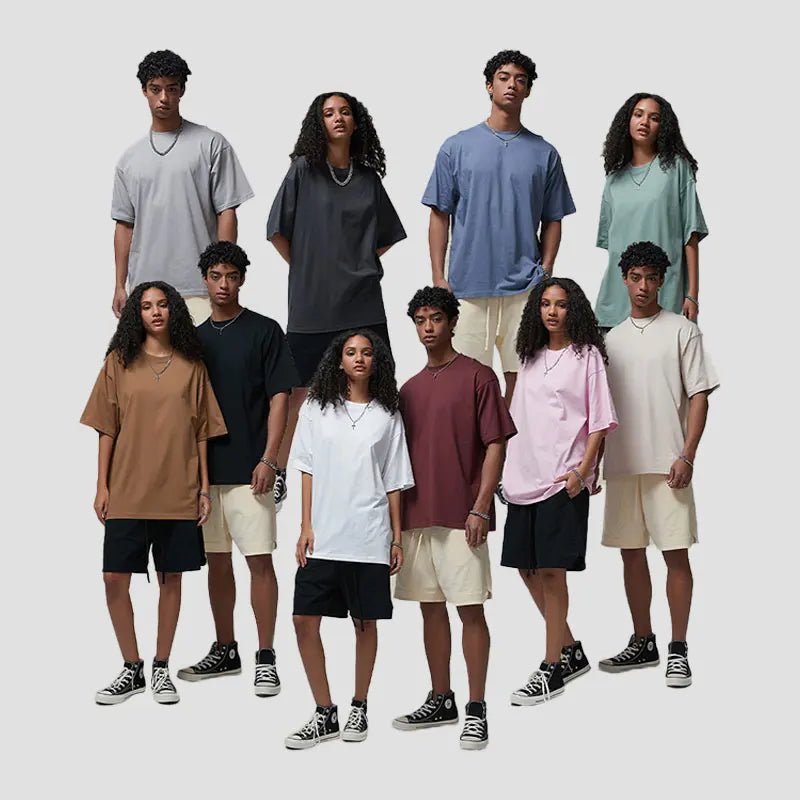 190G 100% Cotton Wholesale Blank OEM Solid Color Light Weight Oversized Custom Tees Fashion T Shirts for Men