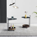 Living Room Furniture Bedside Nordic Accent Service Table Saddle Leather Sintered Stone End Modern Side Side Table