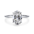 Fashion 925 Sterling Silver Oval Shape Simulation Diamond Ring