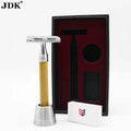 Gold Handle Stainless Steel Double Edge Razor Blade Shaving Razor Stand Set