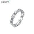 LUOTEEMI Woman Fashion Finger Copper Zircon Accessory Iced Out Crystal Cubic Zirconia Trendy Band Ring