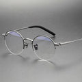 Optical Frame Reading Glasses Retro Bridge Eyewear Semi Rimless Titanium Spectacles Montures Des Lunettes