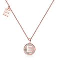 Beautiful Charm Wish Jewelry Rose Gold Plated Letters Moissanite S925 Sterling Silver Alphabet E Pendant Necklace