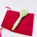 HZ Free Shipping Spoon Shape Xiuyan Jade Guasha 100% Natural Jade Gua Sha Spoon