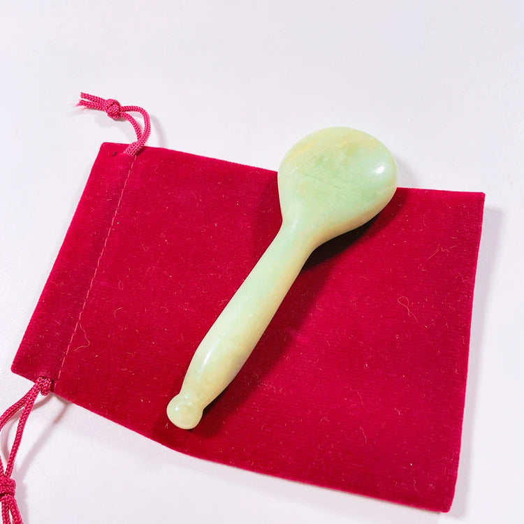 HZ Free Shipping Spoon Shape Xiuyan Jade Guasha 100% Natural Jade Gua Sha Spoon