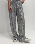 2024 New Arrival Ladies' Loose Casual Pants Women's Sequin Elastic Waist Trousers for Spring Leisure
