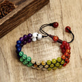 2025 Bohemian Unisex Healing Handmade Friendship Jewelry 3 Row 6mm MultiColor Natural Stone Weaving Bracelet Adjustable Bracelet