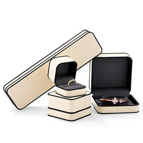 2025 New Custom Earrings Pendants Necklaces Ring Boxes Packaging Luxury Pu Leather Jewelry Box