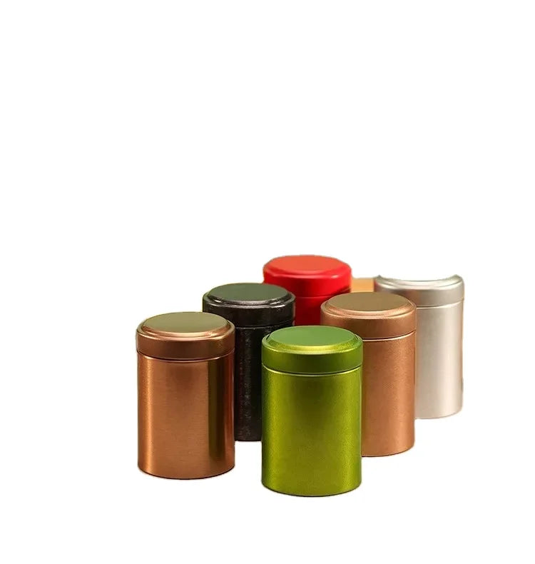 Mini Round Cylinder Metal Tin Canning Storage Jars for Tea Coffee Sugar Powder Packaging Box