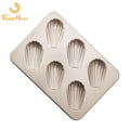 Heavy Duty Carbon Steel 6 Cups Cake Mold Cake Mould Non-Stick Madeleine Baking Pan Rectangular Biscuit Pan Tray