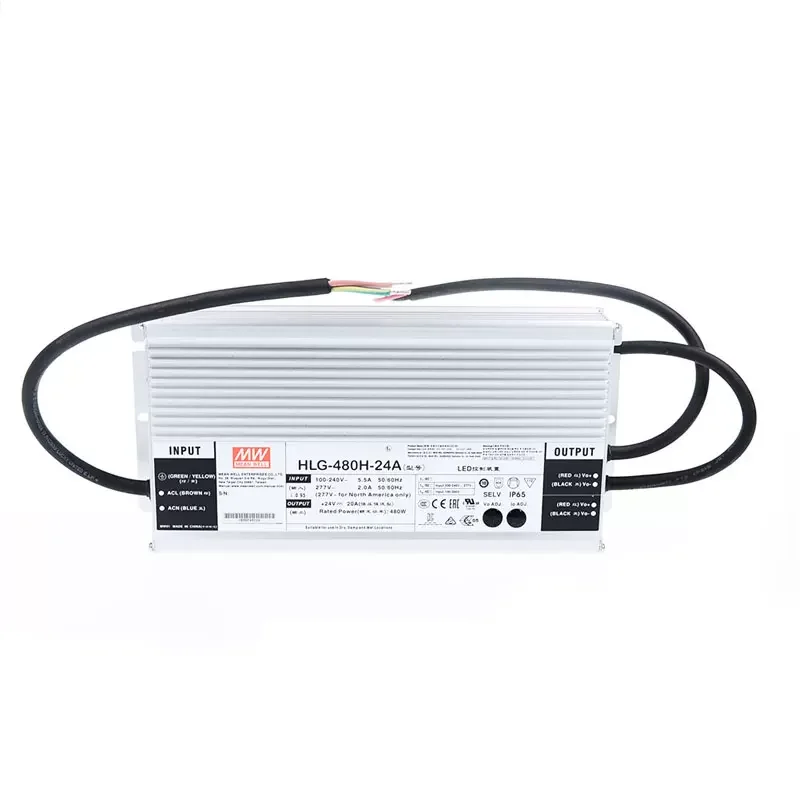 Mean Well HLG-480H Series 480W 12V 15V 20V 24V 30V 36V 42V 48V 54V LED Power Supply Waterproof LED Driver for Grow Light