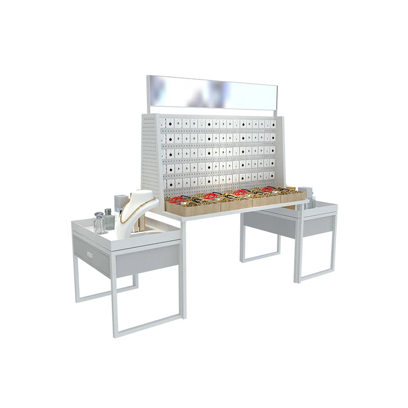 Boutique Double-Sided Light Duty Steel-Wood Display Stand for Retail Customizable Hot Sale