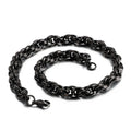 Custom Black Plated Stainless Steel Twisted Chain Necklace Link Chain for Anniversary Occasions