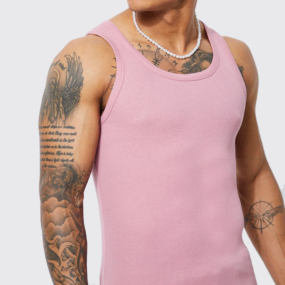 Wholesale Men Cotton Singlet Gym Muscle Tank Tops Men Soft Fitness Singlet Gym Wear for Men