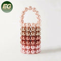 PEB36 Luxury Handmade Candy Pinky Evening Clutch Beaded Handbag Small Womens Pearl Hand Bags Pearls Bucket Bag