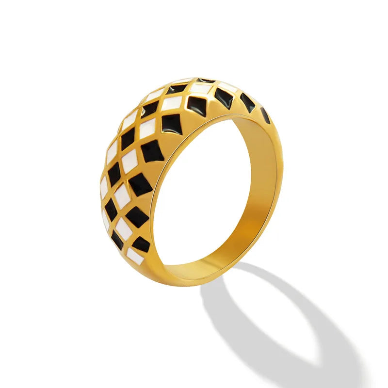 Jewelry Making Supplies Best Gift for Girl 18K Gold Plated Filled Water Resistant Rhombus Rings