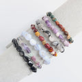 New  Geometric Irregular Natural Stone Pebble Elastic Beaded Bracelet for Women