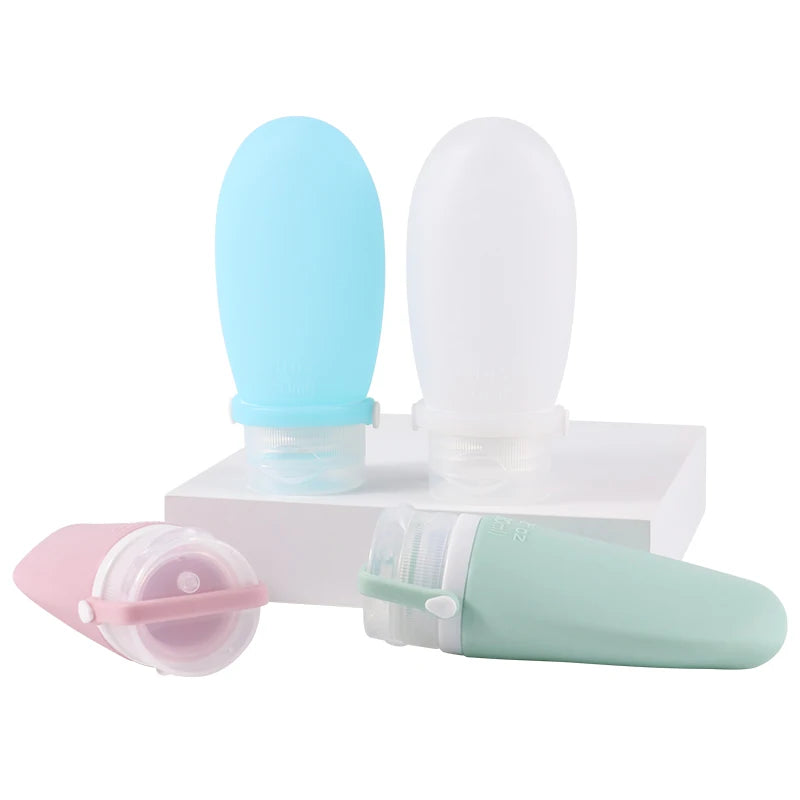TSA Approved Squeezable Silicone Travel Bottle 60ml Soft Touch Mini Empty Squeeze Lotion Refillable Toiletry Bottle Containers