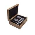 Whiskey Stones Gift Set Wooden Display Box 8 Granite Chilling Whisky Rocks 2 Large Glass Whiskey Rectangle Multifunctional