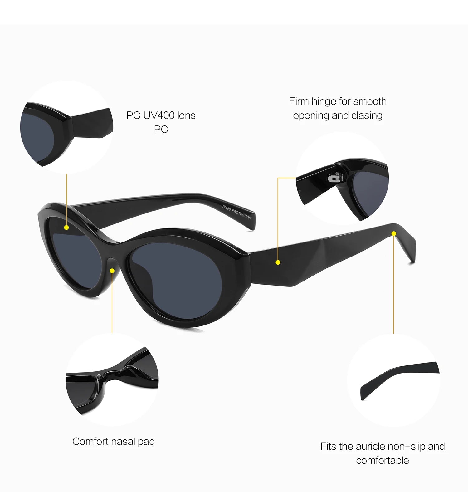 New Brand Designer Sunglasses Men Fashion Small Square Frame Sunglasses Retro PC Sunglasses Ladies 2024