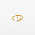 High End 18K Plain Gold Rope Knot Ring Stainless Steel Trendy Simple Gold Plated Jewelry