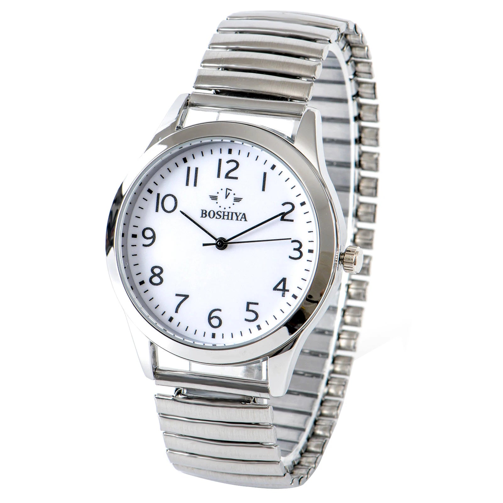 Easy to Read Luxury Women's Stainless Steel Expansion Watch Bands with Glass Dial Japan Quartz Stretch Band Watches