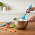 Silicone Spatula Heat Resistant Non-Stick Flexible Rubber Solid Stainless Steel Kitchen Essential Gadget Small Scraper Spoon