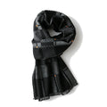 Men's Dual-use Winter Scarf Letter Plaid Pattern Cashmere-like Touch Polyester Thick Soft Customizable Design Xmas/New Year Gift