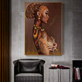 Pretty African Woman Wall Art Canvas Posters and Prints Art Girls Colorful Canvas Paintings on the Wall Pictures Room Home Decor