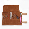 PU Leather Roll up Scissors Holder Pouch Cases Salon Hairdresser Shear Tools Holster Bag for Barber Hair Stylist