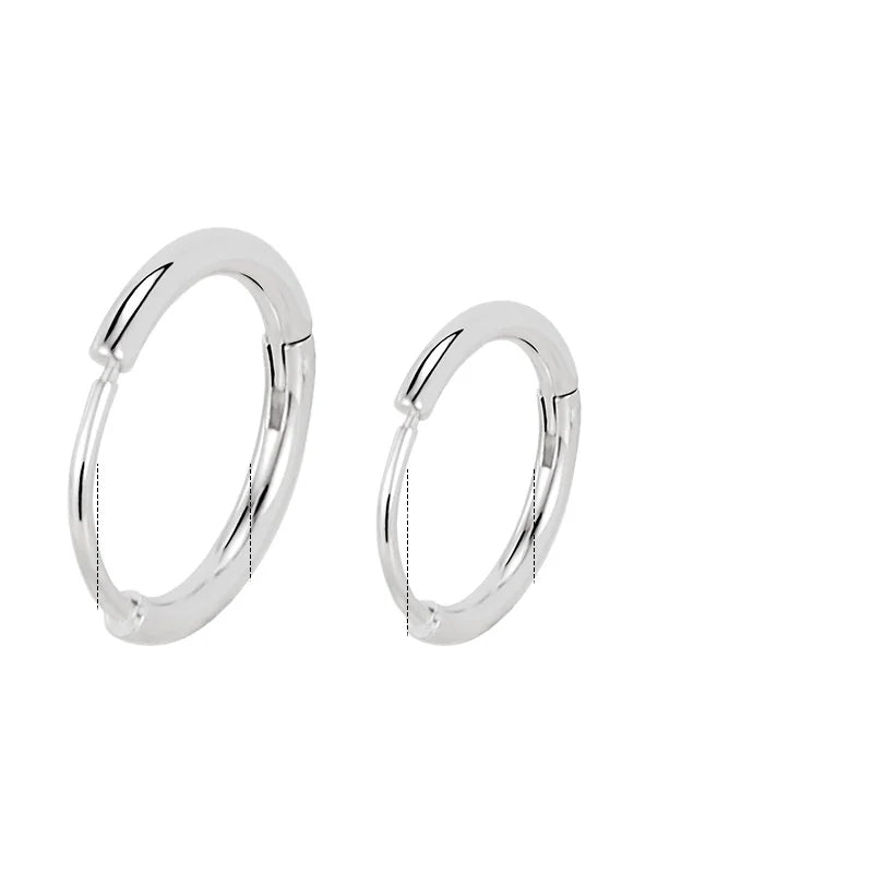 Titanium Steel Hoop Earrings Lightweight Cartilage Ear Rings Hypoallergenic Circle Design for Men Women Stainless Steel Hook