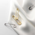 Unique Safety Pin Ear Rings Earings Paperclip Shape 18K Gold Plated 925 Sterling Silver Hoops Earrings Fine Jewelry for Women