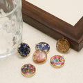 Innovative Fashion 20mm Round Transparent Mirror Painting Enamel Pendant Stainless Steel Necklace Charms for Jewelry Accessories